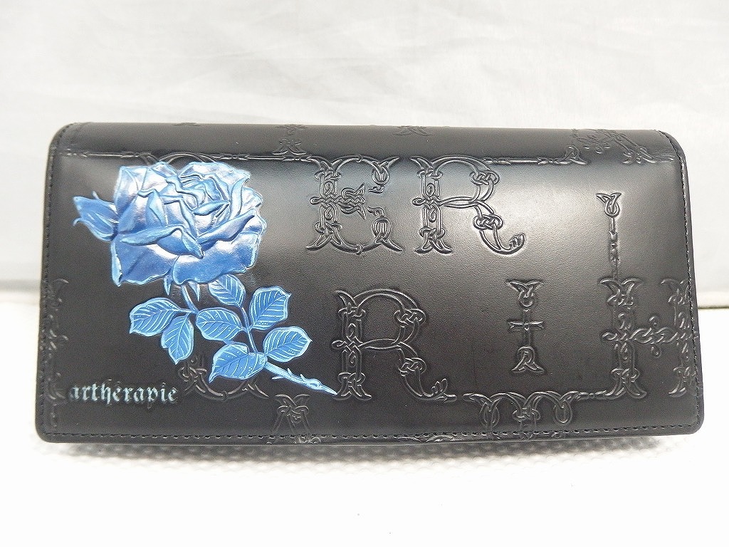artherapie アルセラピィ フィセルローズ 二つ折り長財布 黒・青 【中古】