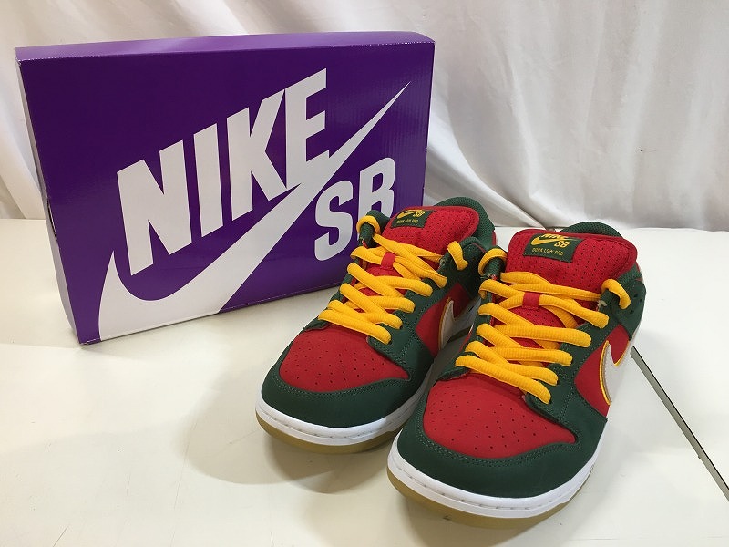【全品ポイント10倍！】【期間限定セール】ナイキ NIKE 【良品】SB Dunk Low PRM Seattle Supersonics/Fir and Fire Red サイズ：28.5cm FZ1287-300 【中古】