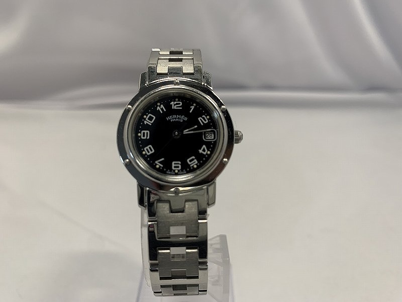 エルメス HERMES クリッパー CL4.210 黒いこと レディース ウォッチ 【中古】