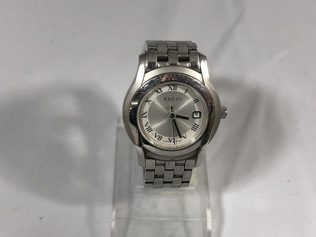 【期間限定セール】グッチ GUCCI ラウンドフェイス 腕時計 ステンレススチール/SS レディース クオーツ時計 5500L 【中古】