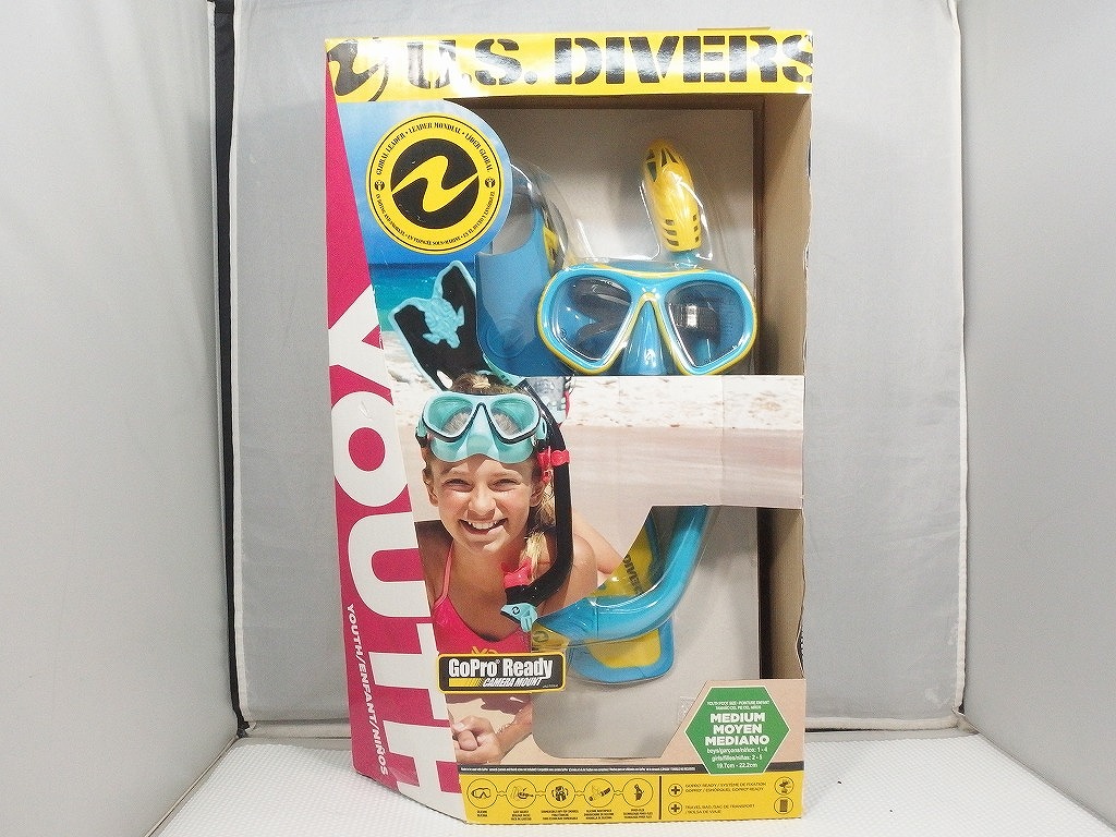 【4/4(土)20時～全品ポイント10倍！要エントリー】ユーエスダイバーズ U.S DIVERS Go Pro Ready CAMERA MOUNT シュノーケルセット 【中古】