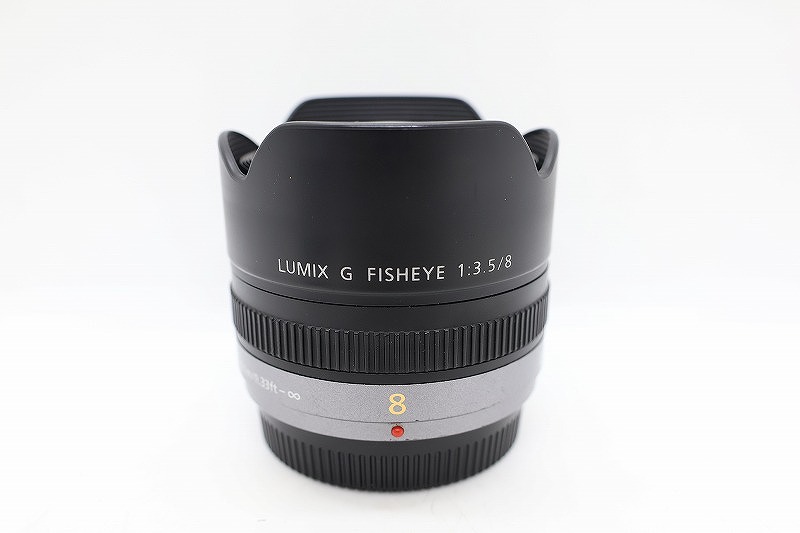 【継続期間制限事項大売り出し】パナソニック Panasonic マイクロフォーサーズマウント 水晶体 LUMIX G FISHEYE 8粍 F3.5 H-F008 【中古】