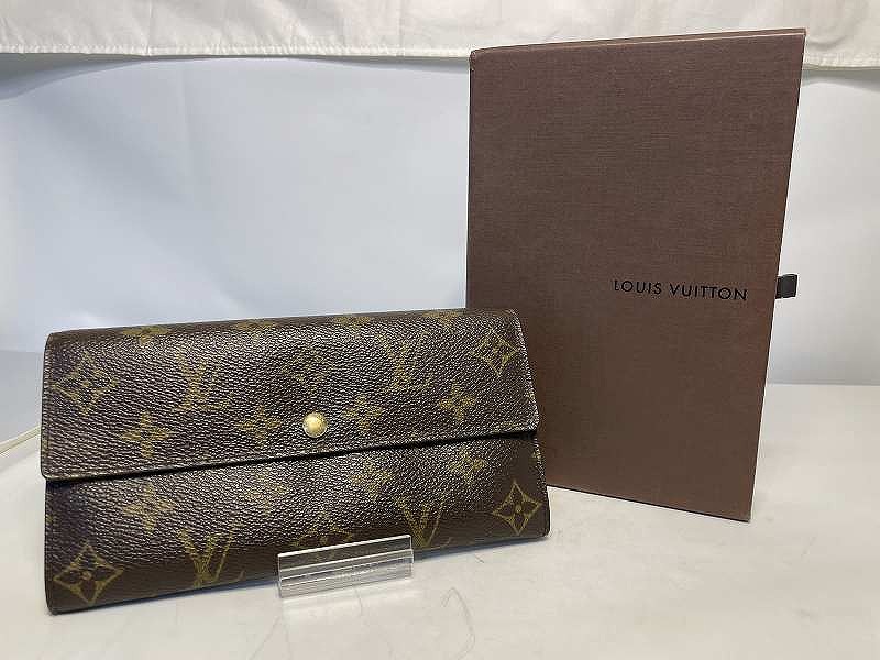 ルイヴィトン LOUIS VUITTON 長紙入れ M61734 モノグラム ポルトフォイユ・サラ 赤銅色 なめし革 レディース M61734 【中古】