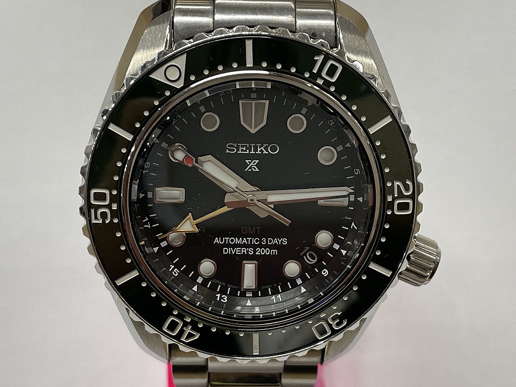 【欠品有り】 セイコー SEIKO 大谷運動選手触れ散らかす着付ける青写真 プロスペックス Diver Scuba  ダイバーズ 1968 ヘリテージ GMT しろがね色入れもの SBEJ009 【中古】