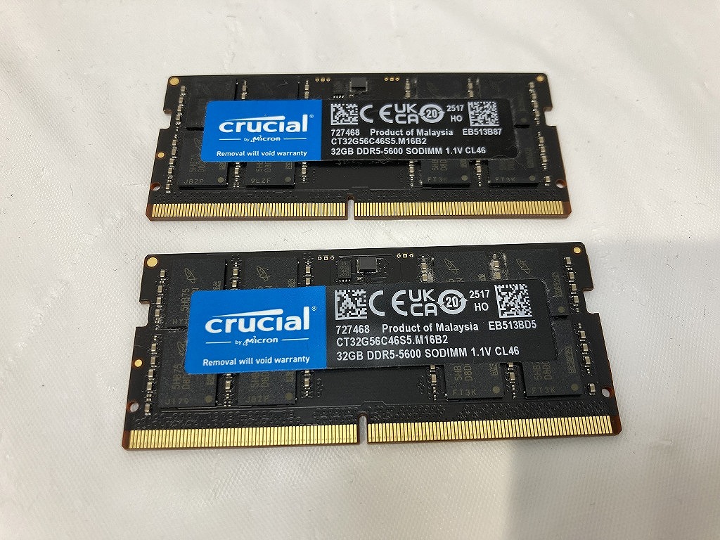 クルーシャル crucial 万覚え帳パソコン用記憶装置 CT2K32G56C46S5 【中古】