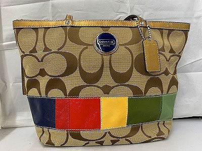 コーチ COACH シグネチャーマルチストライプキャンバス E1066-F15533 E1066-F15533 【中古】