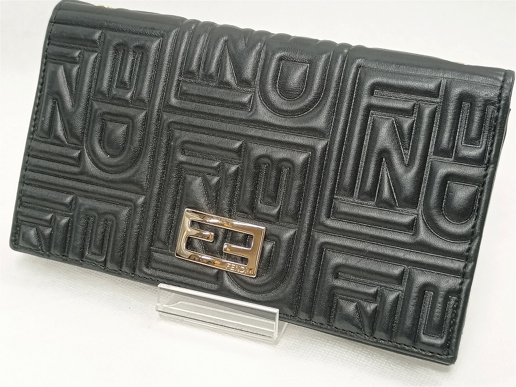フェンディ FENDI 長紙入れ バゲット 黒いこと 【中古】