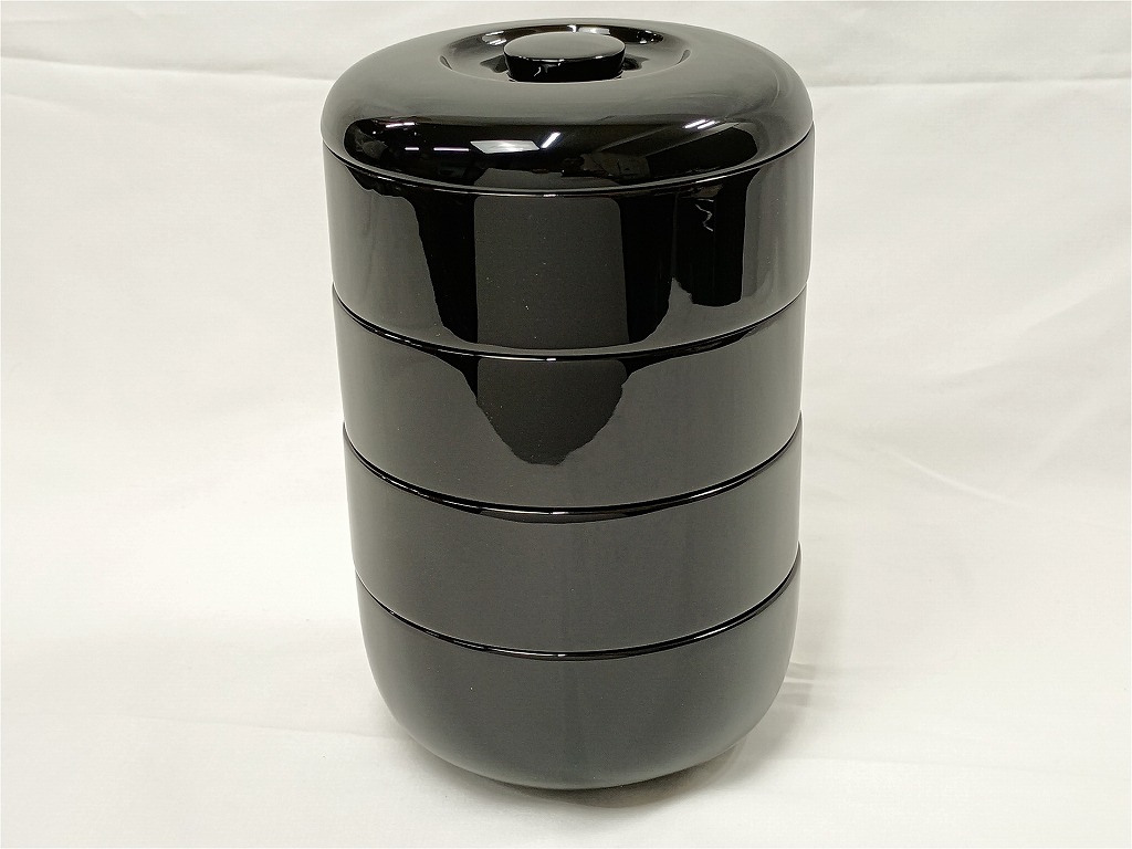 輪島塗 丸4段重 【中古】