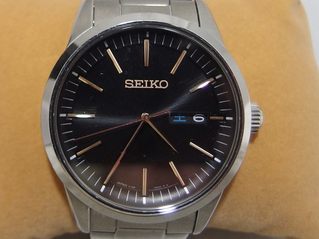 SEIKO　セイコー　V158　ブラック　シルバー　ソーラー メンズ SEIKO セイコー V158 ブラック シルバー ソーラー メンズ 楽天市場