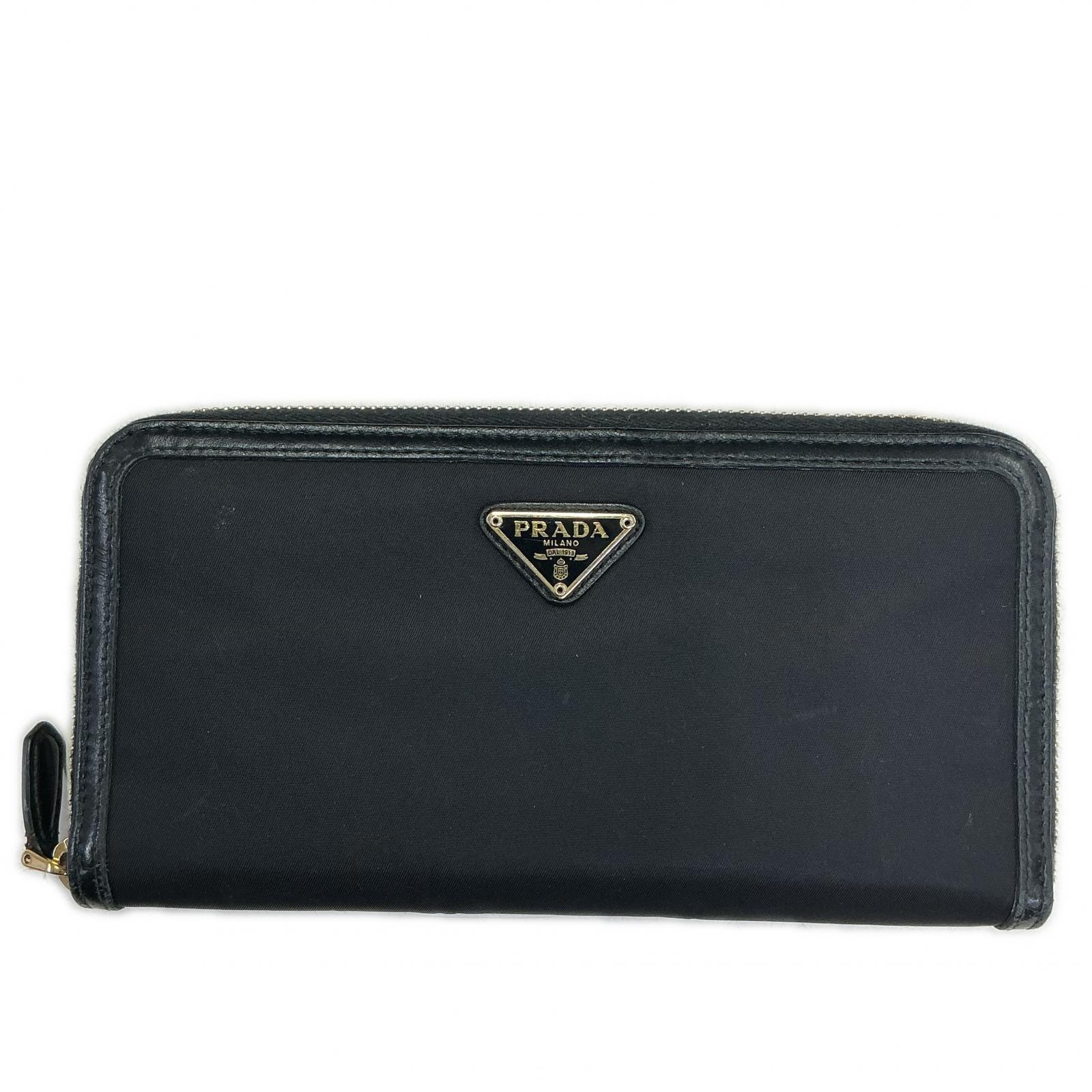 PRADA PRADA 長紙入れ PRADA ポルタフォーリオ ランポ 長紙入れ 黒いこと【中古】