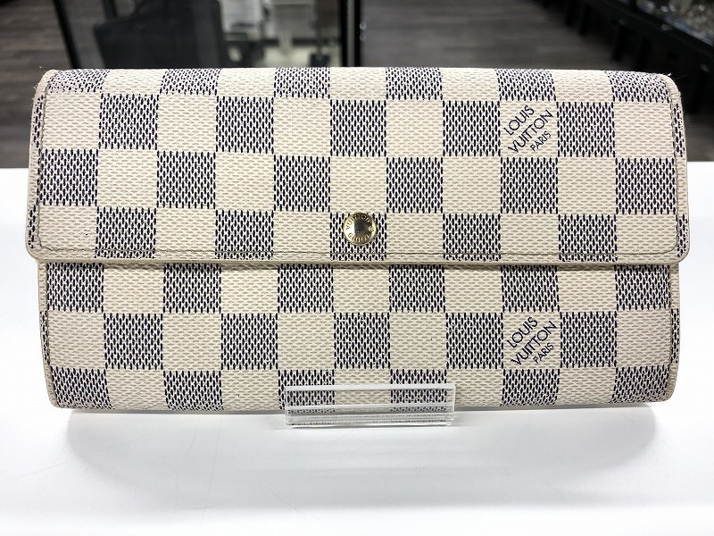 【全品ポイント10倍！要エントリー】【期間限定セール】ルイヴィトン LOUIS VUITTON 長財布 ダミエ アズール・ポルトフォイユサラ フラップウォレット 白&times;紺 N61735 【中古】｜ワットマン店 13,174円