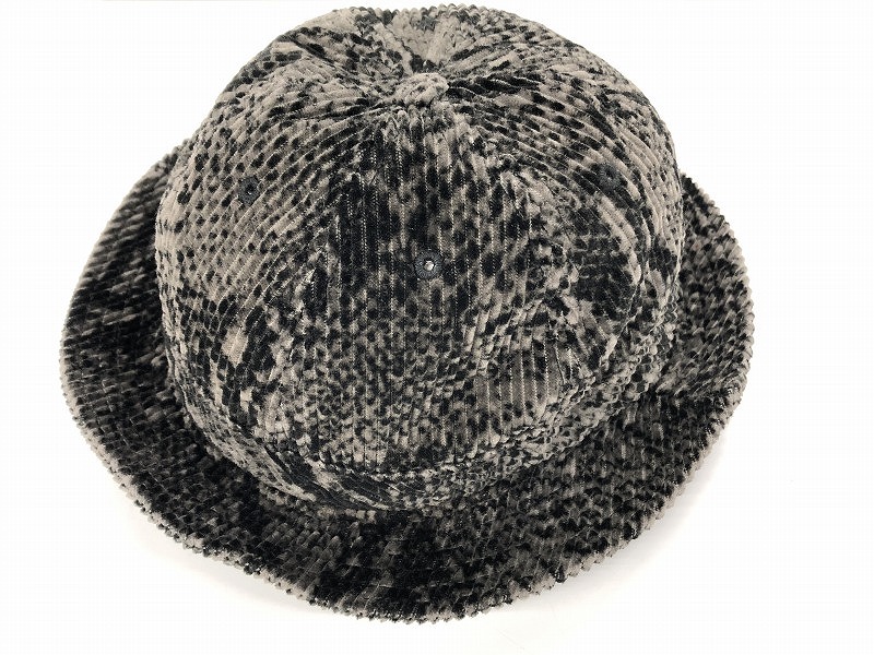 シュプリーム Supreme 帽子 メンズハット Snakeskin Corduroy Bell Hat Tan 灰茶系 総柄 【中古】