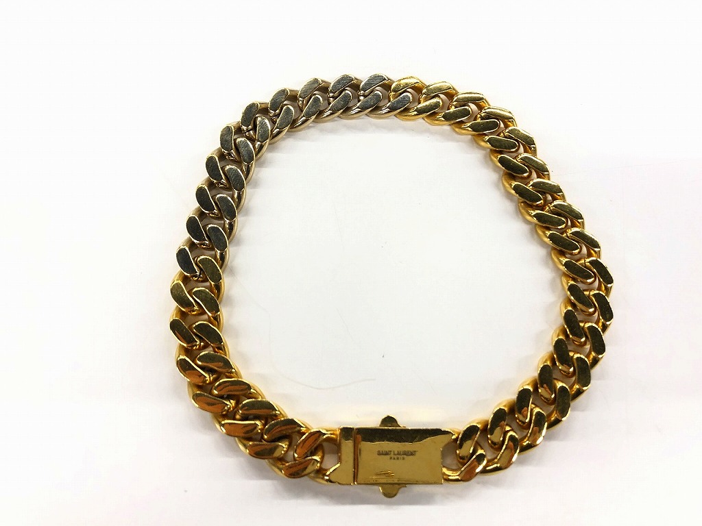 【継続期間押さえる大売り出し】サンローラン SAINT LAURENT ツートーンチェーンチョーカー 首飾り ゴールド 961200Y1500 【中古】