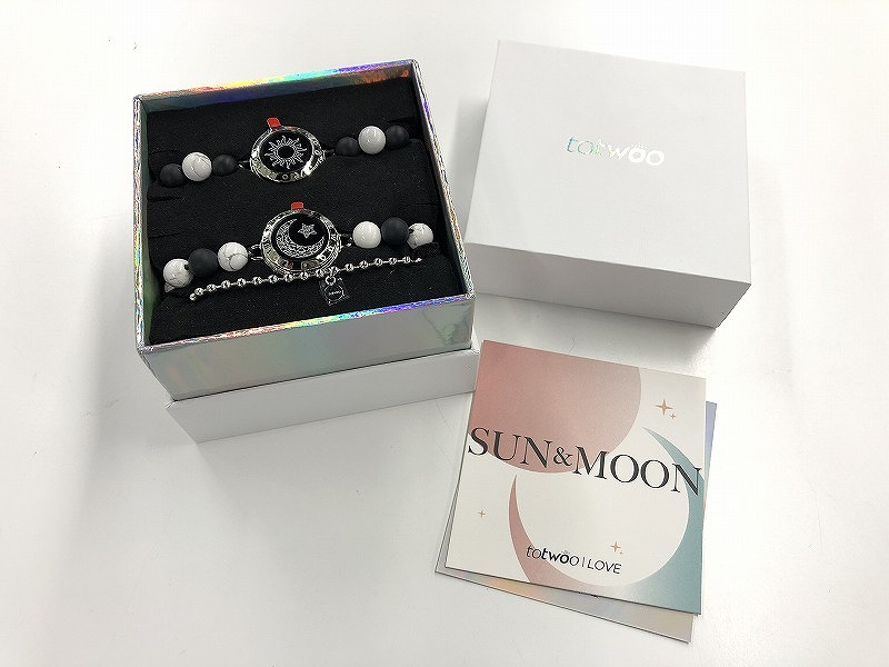 totwoo アクセサリー 長距離タッチブレスレット SUN&MOON シルバー×ブラック×ホワイト 【中古】