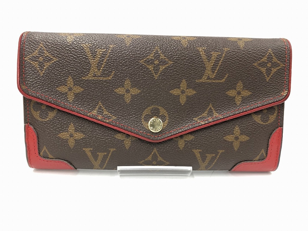 【継続期間押さえる大売り出し】ルイヴィトン LOUIS VUITTON モノグラム ポルトフォイユ・サラ・レティーロ 長紙入れ 赤銅色 赤いこと M61184 【中古】