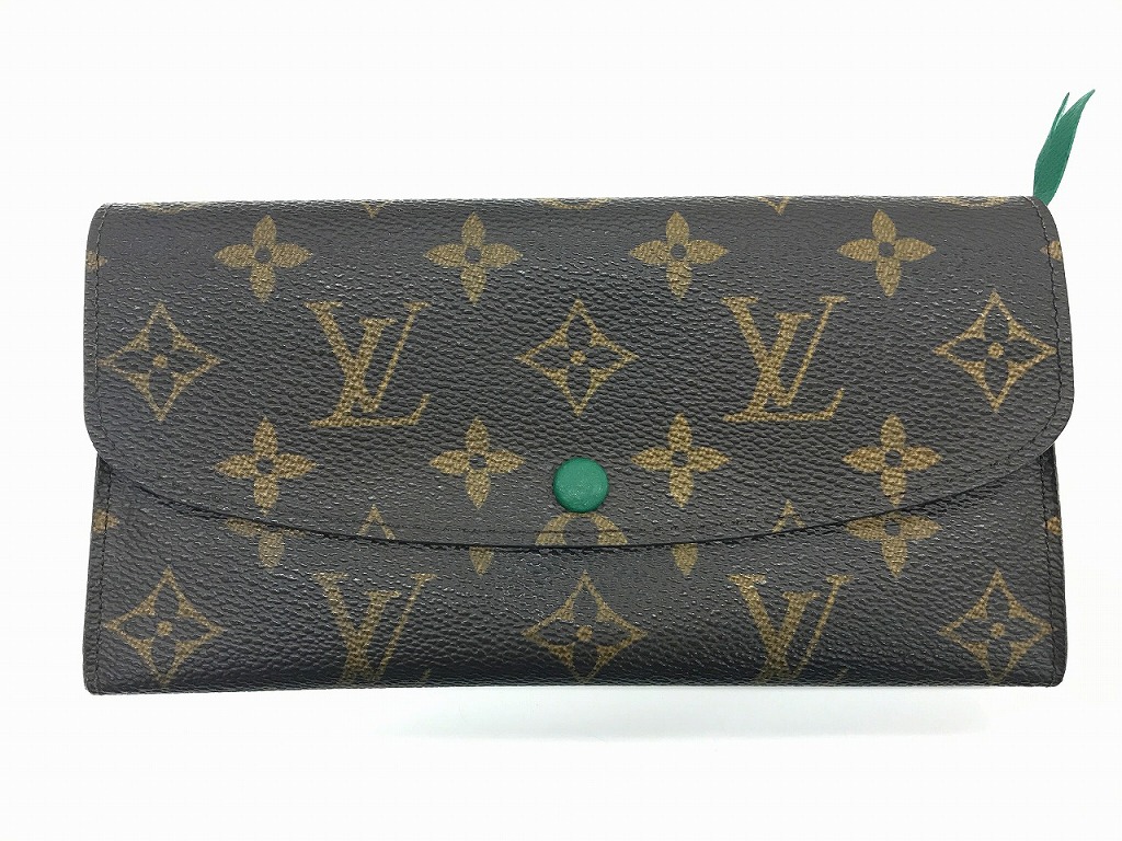 【継続期間押さえる大売り出し】ルイヴィトン LOUIS VUITTON モノグラム ポルトフォイユエミリーヴェール 長紙入れ 緑であること 赤銅色 M60137 【中古】
