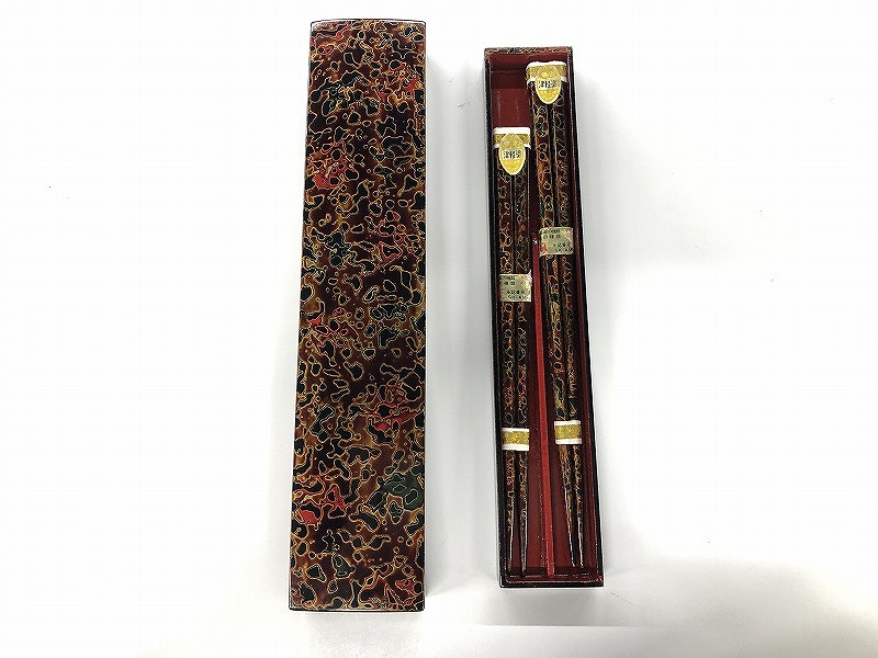 【未使用】 津軽塗 津軽漆器 夫婦箸 ケース付き 和食器 カトラリー