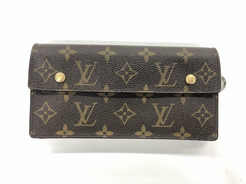 ルイヴィトン LOUIS VUITTON モノグラム ポルトフォイユ・アコルデオン 赤銅色 M58008 【中古】