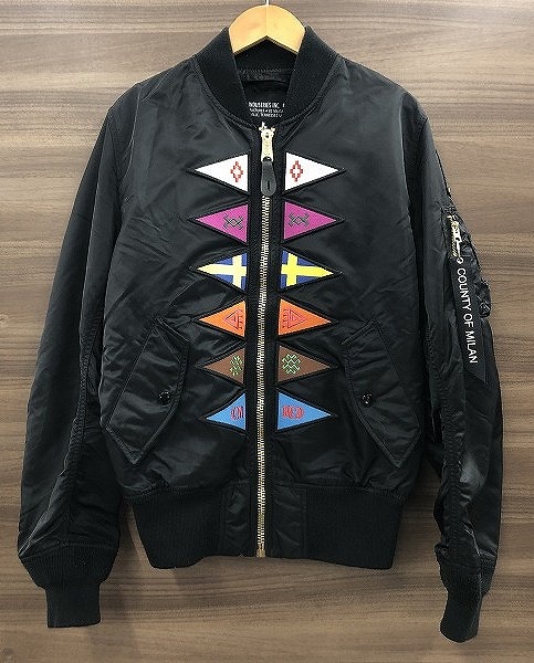 【全品ポイント10倍！】【期間限定セール】アルファインダストリーズ ALPHA INDUSTRIES MARCELO BURLON マルセロ・バーロン MA-1 ブルゾン ブラック系 CMEH003S18023 【中古】