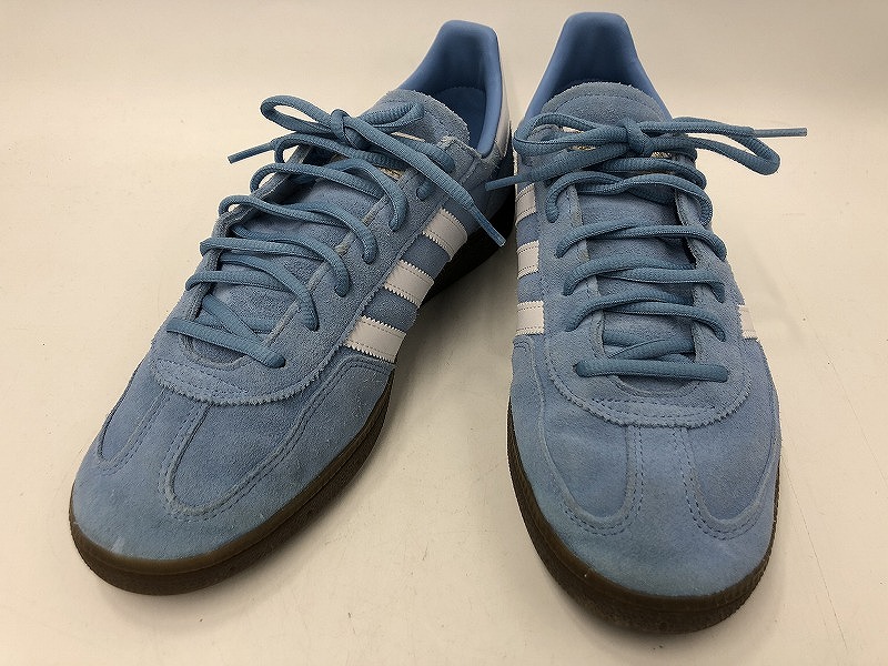 アディダス adidas スニーカー Hand ball Spezial 水色×白 【中古】