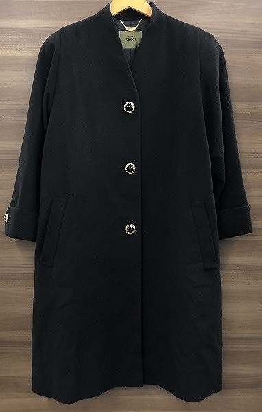 GARBO ガルボ ノーカラーコート ミンクカシミヤ ブラック 【中古】