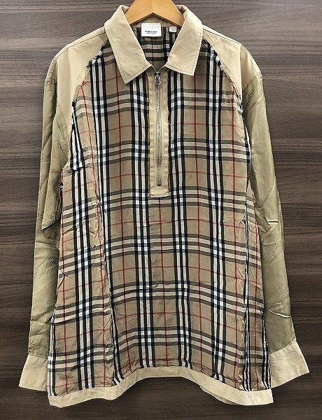 バーバリー BURBERRY ハーフジップジャケット ベージュ系 ノヴァチェック 総柄 8013980 【中古】