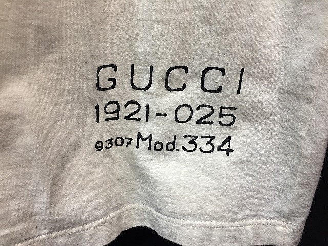 グッチ GUCCI グッチ 1921-025 Tシャツ 生成色 夏 シンプル 【中古】