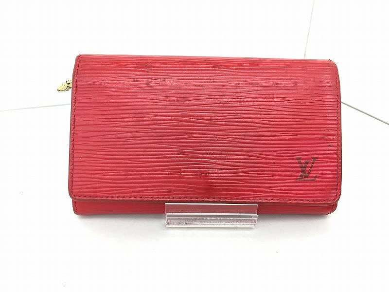 【全品ポイント10倍！要エントリー】【期間限定セール】ルイヴィトン LOUIS VUITTON ポルトモネ・ビエトレゾール 二つ折り財布 エピ/レッド M63507 【中古】｜ワットマン店