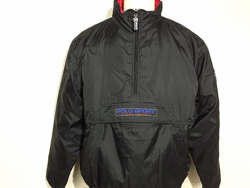 ポロスポーツ　ラルフローレン POLO SPORT ダウンジャケット キルティングジャケット M ナイロン BLK×RED 90s リバーシブル プルオーバー 25327505 【中古】 15,444円