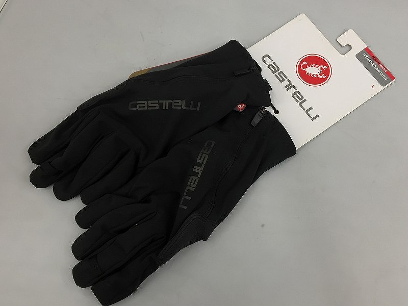 【未使用】 カステリ CASTELLI ROSSO CORSA SPETTACOLO ROS GLOVE サイクルグローブ BLACK Lサイズ