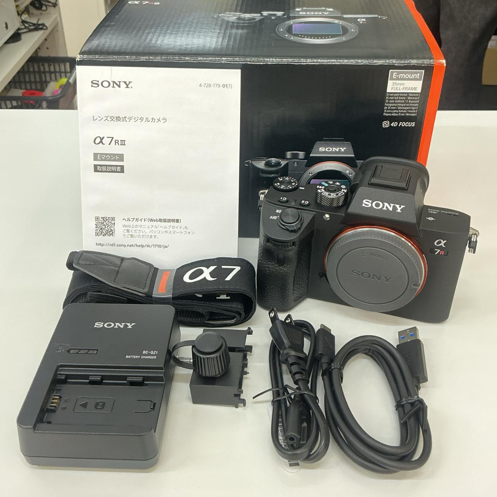 ソニー 鏡鑑受け答え デジタル一眼写真機 α7R III 黒いこと【中古】