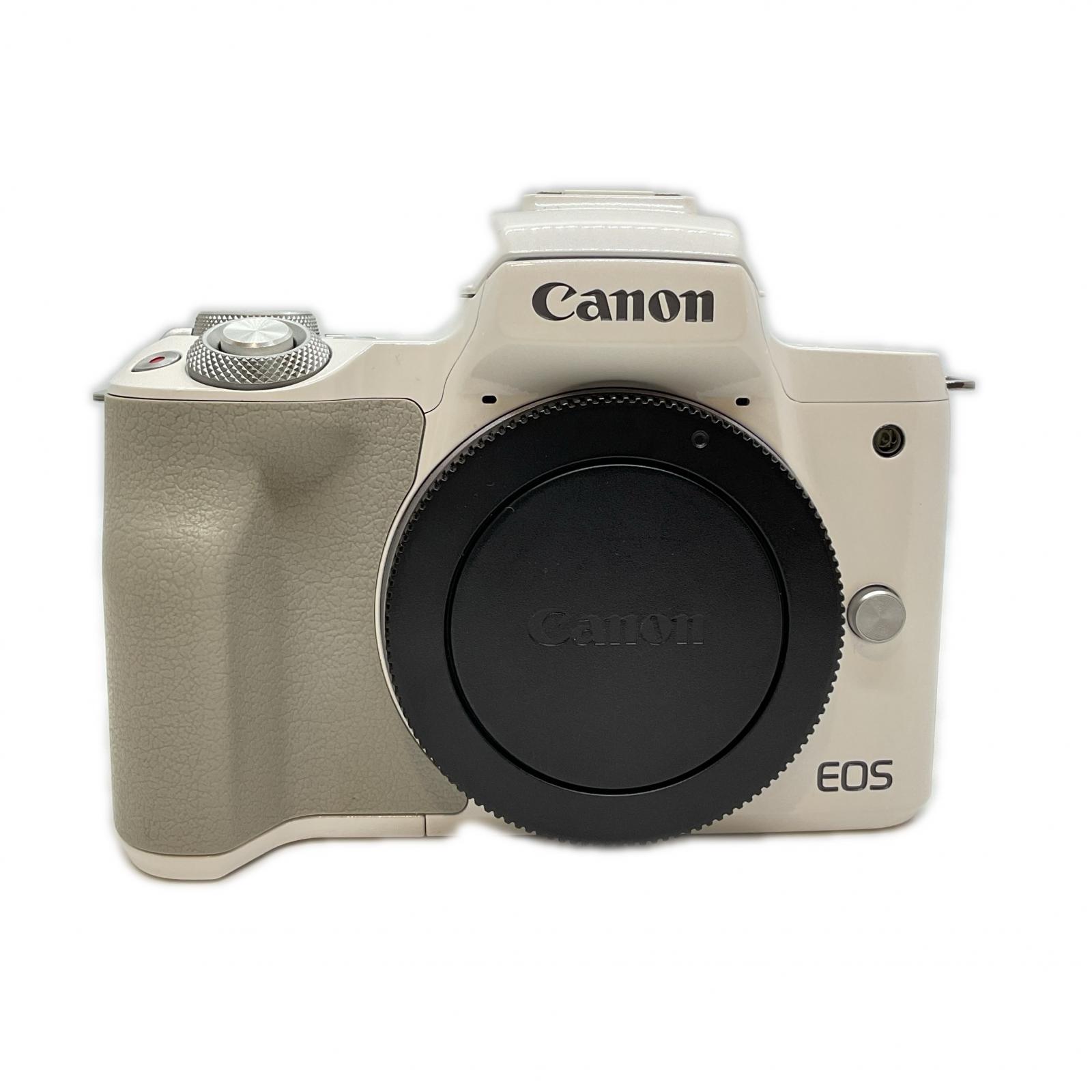 加農砲 canon デジタル写真機 EOS Kiss M 白いこと【中古】