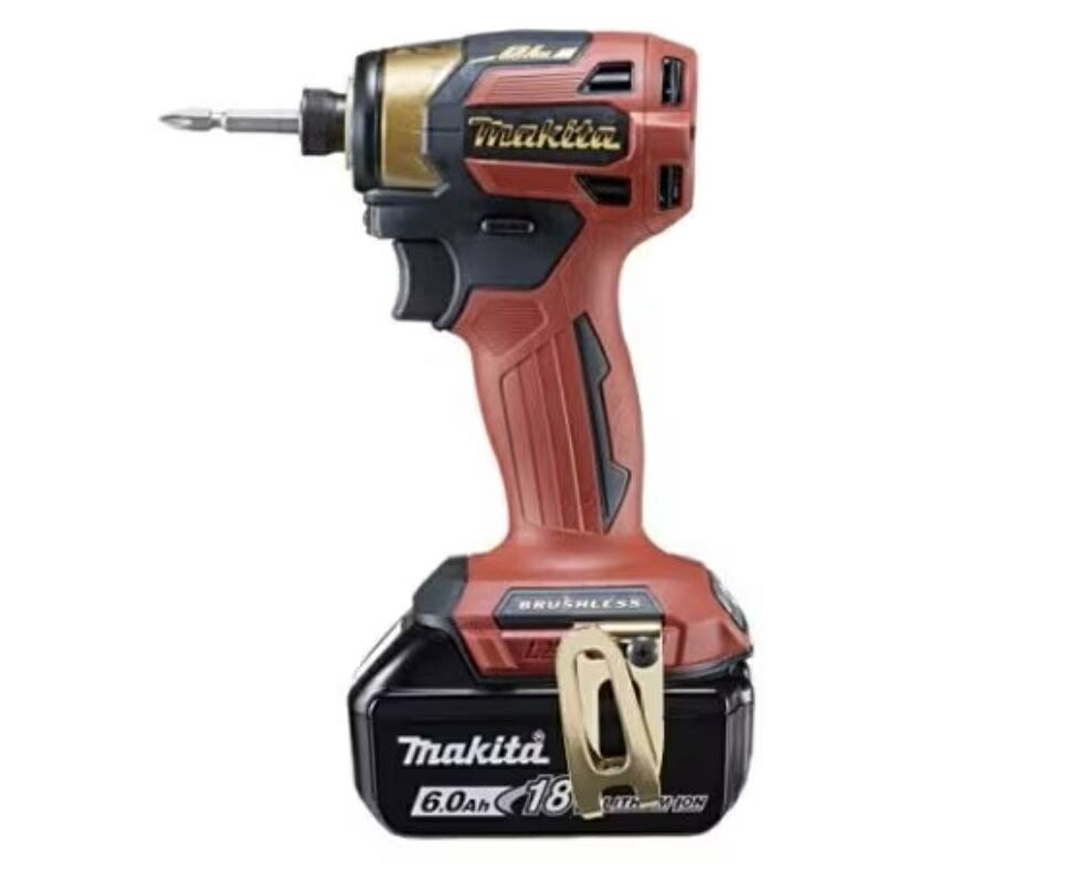 【未当てはめる】 makita 申し受ける式インパクトドライバ TD173DGXPG 20周年制限事項真似形 割り増し金赤いこと【中古】