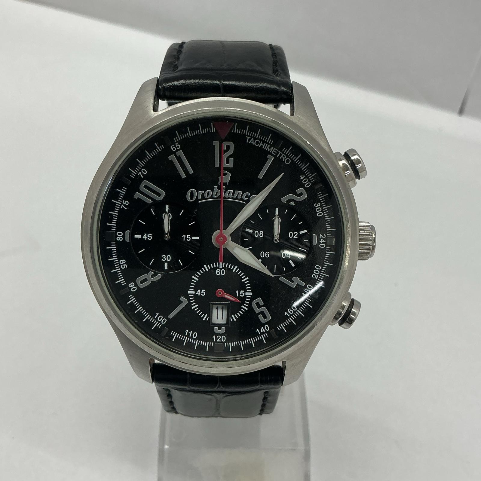 【全品ポイント10倍!要エントリー】【期間限定セール】オロビアンコ Orobianco メンズ クオーツ アナログ 腕時計 OR-0021 ブラック文字盤【中古】|ワットマン店