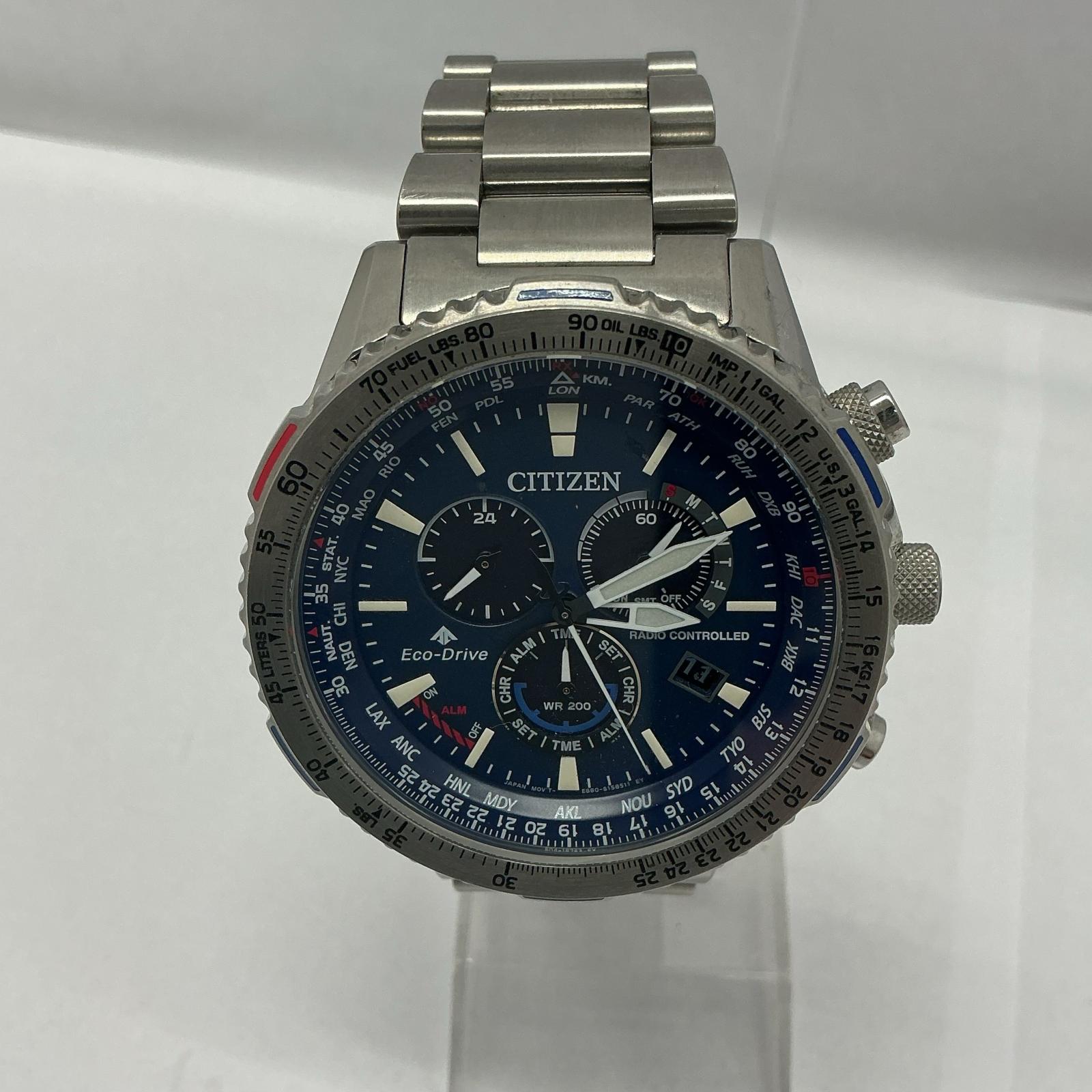 シチズン CITIZEN メンズ ソーラー電磁波時辰儀 アナログ ウオッチ E660-S115469【中古】