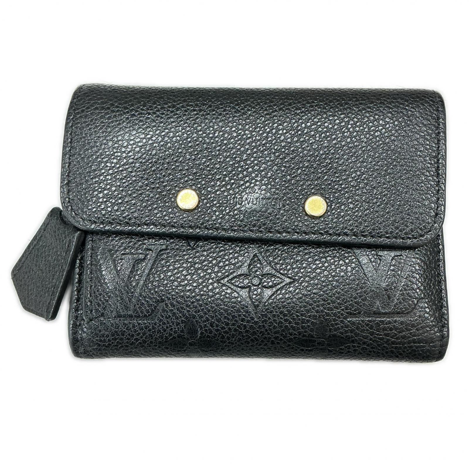 ルイ・ヴィトン LOUIS VUITTON ユニ一発やる 三つ折り紙入れ モノグラムアンプラント 黒いこと【中古】 3つ折り紙入れ