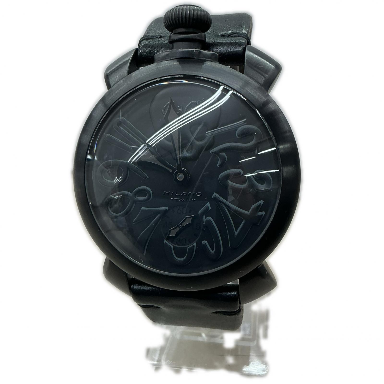 ガガミラノ ガガミラノ ウオッチ GAGAMILANO MANUALE ART COLLECTION 48MM 5012.ART.01S 黒いこと【中古】