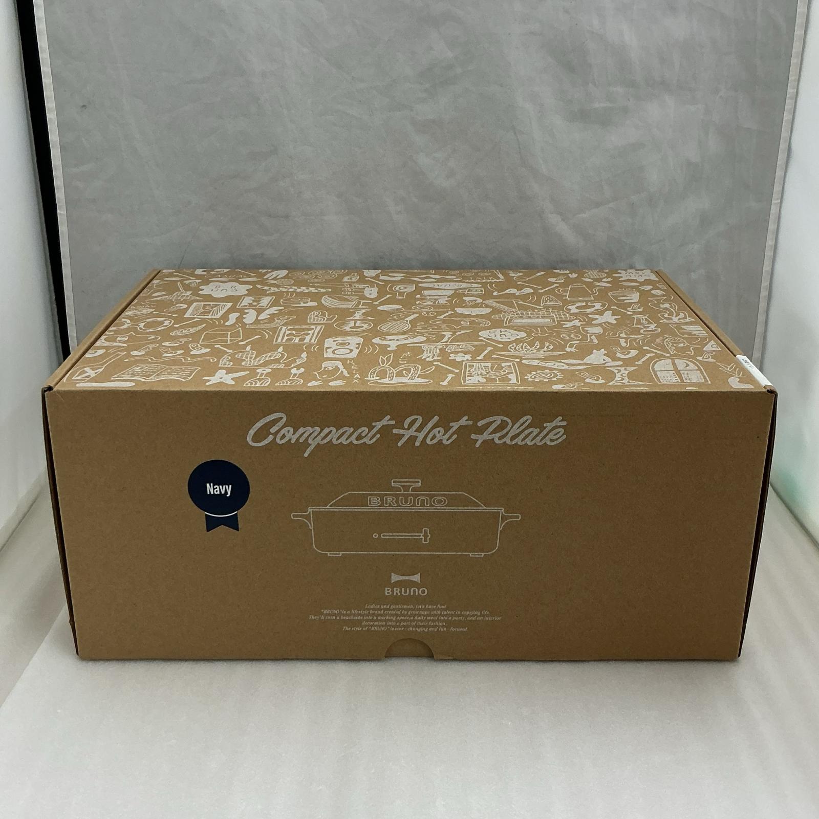 【未当て嵌める】BRUNO  コンパクトホットプレート  BOE021-NV 米国海軍【中古】