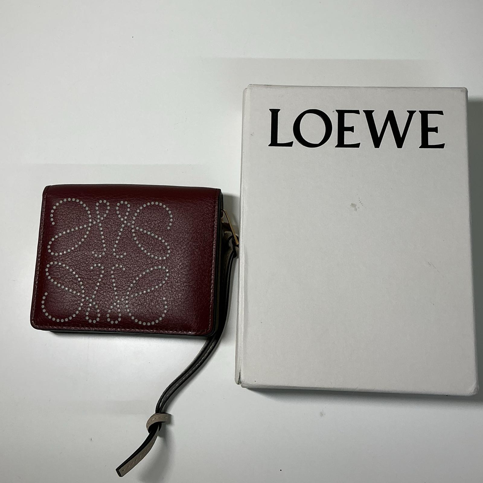 LOEWE アナ瓦 二つ折り紙入れ【中古】