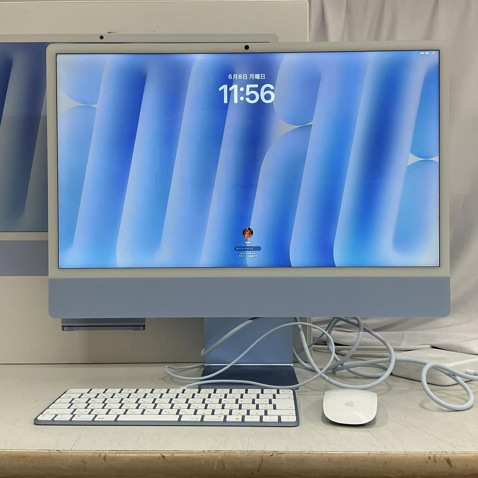 アップル Apple iMac 24in MWV13J/A 青色 事務机いの一番マイコン【中古】