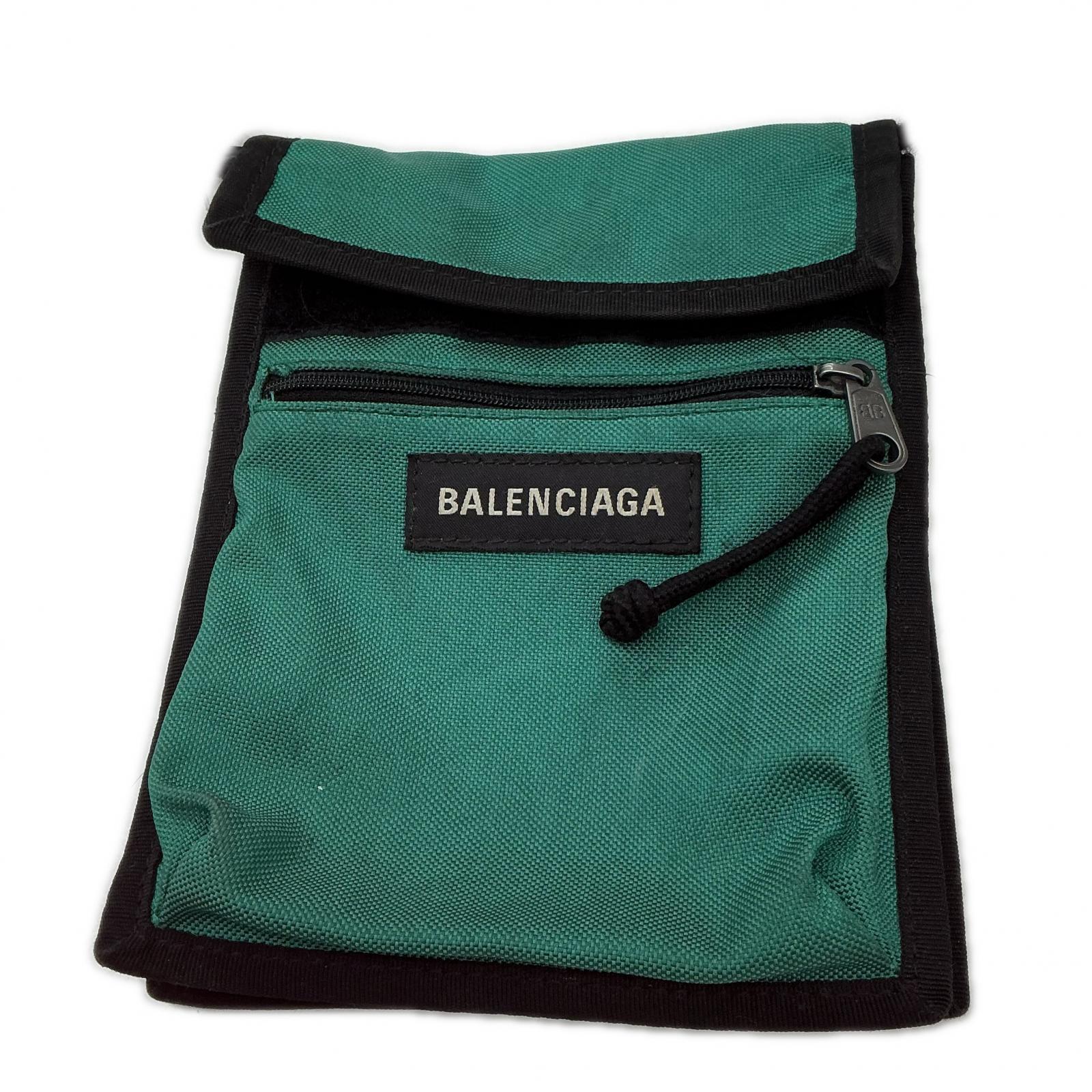 【全品ポイント10倍！要エントリー】バレンシアガ BALENCIAGA ポーチ グリーン Explorer Pouch【中古】｜ワットマン店