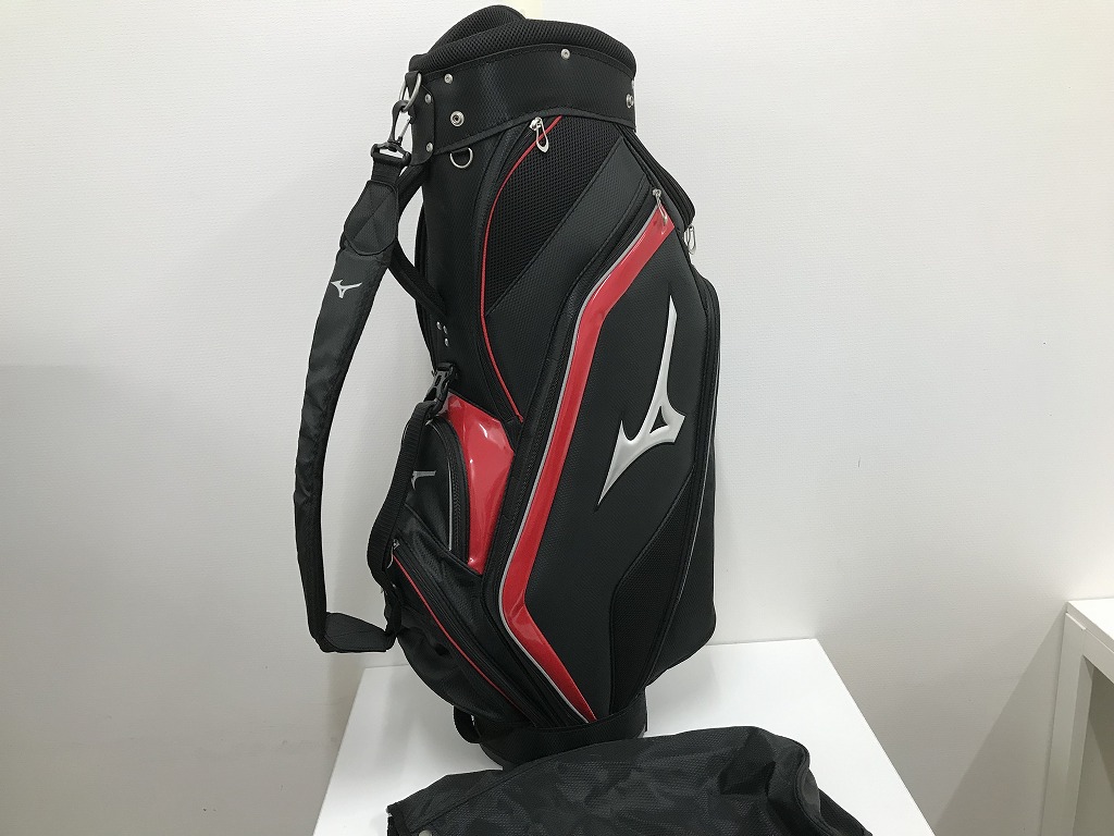 【全品ポイント10倍！要エントリー】ミズノ　MIZUNO　ゴルフキャディバッグ9型　5分割　約2.6Kg　黒　赤　 ゴルファーGOLFの魅力｜ワットマン店