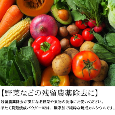 楽天市場 野菜 果物洗いに ほたて貝殻焼成パウダー02 1kg ケース入 除菌 消臭 残留農薬除去 送料無料 みちのく処 わっつど