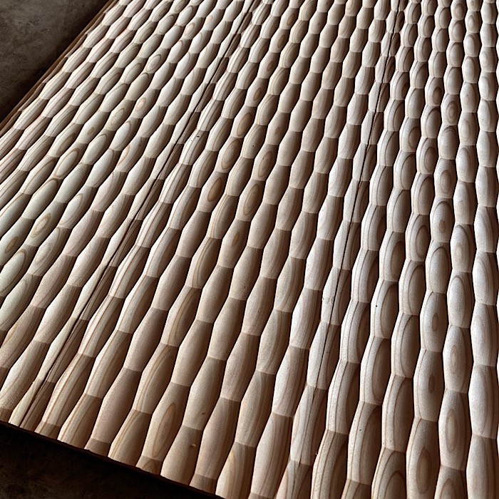 WAVEPANEL ズッキーニ 2000mm×150mm×15mm 無塗装品 杉材 本実 羽目板 ウッドパネル スプーンカット なぐり加工 壁材 天井材 腰壁材 杉羽目板 デザインウォール