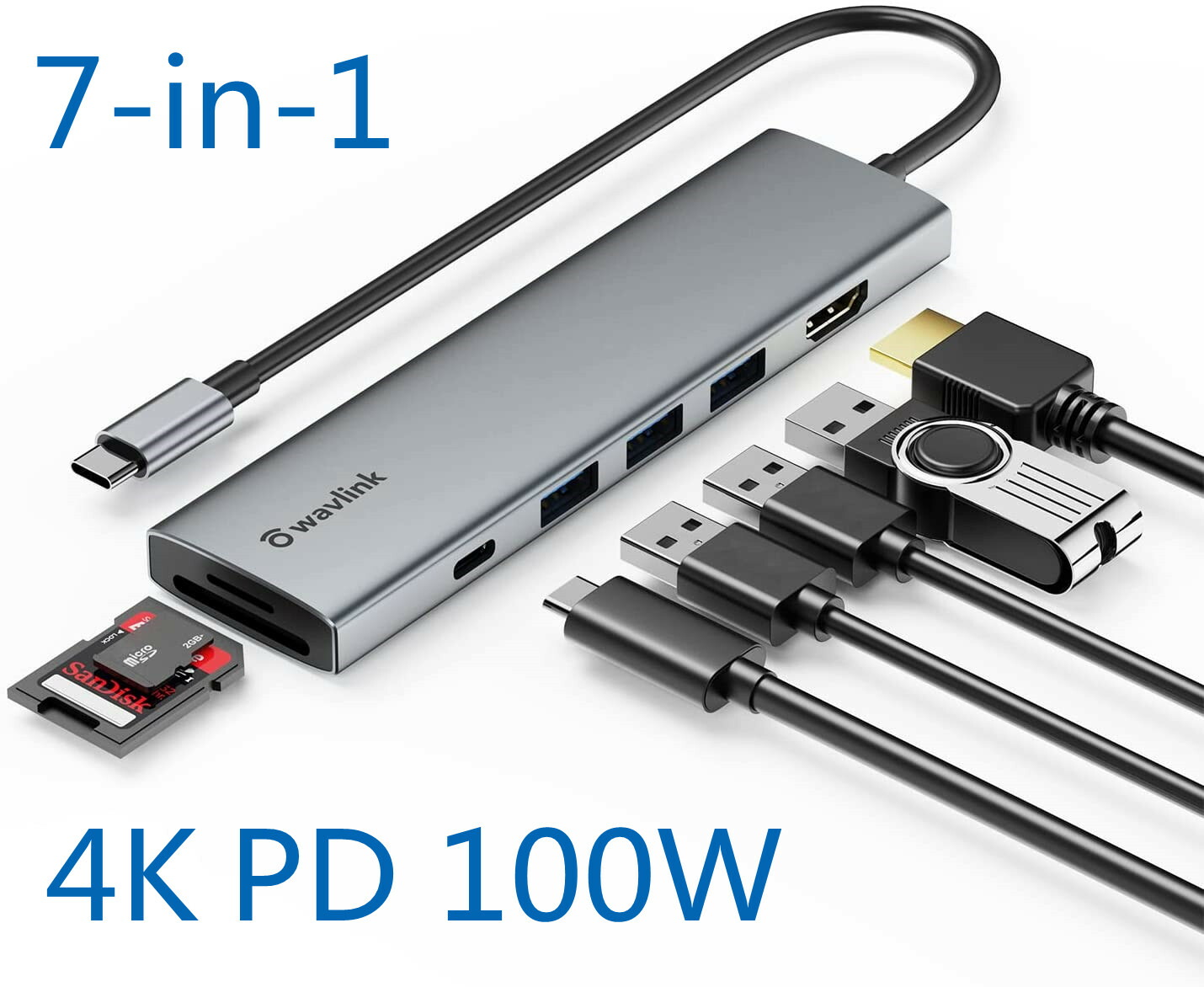 WAVLINK USB-C HUB Type-Cハブ 4K HDMI ギガビットポート USB3.0 ハブ 在宅勤務 ゲーム用 Window  T8t22YuTTu, USBハブ - centralcampo.com.br