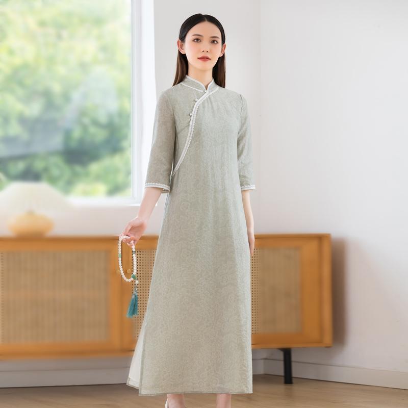トップス スカート スーツ ロング コート チャイナ ドレス 長い ワンピース 総柄 漢服 レトロ ジャケット フェアリー 中国風 春夏秋 女性 清楚 かわいい 婦人服 レディース