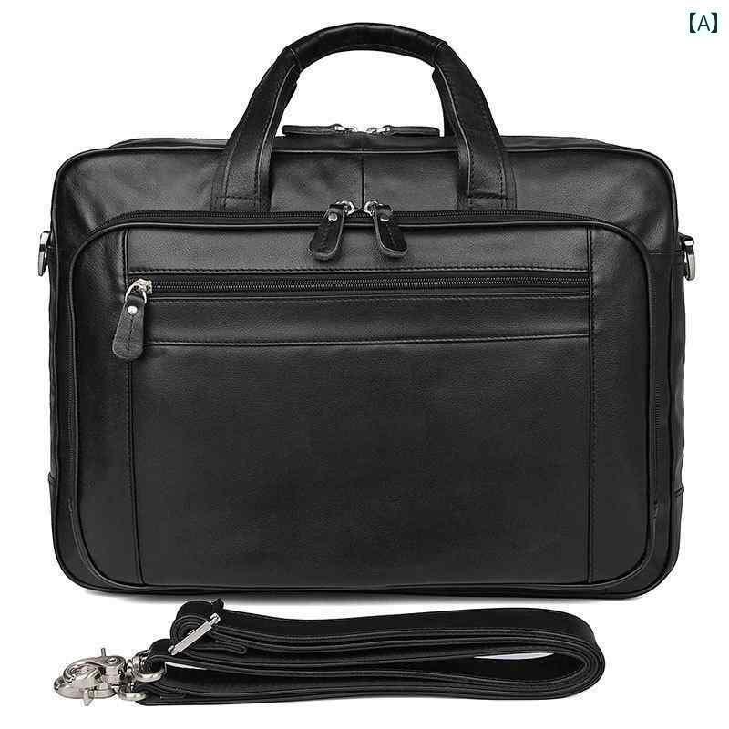 ブリーフケース メンズ トートバッグ ビジネス バッグ オフィス 通勤 横型 革 レザー ハンドバッグ 大容量 ブラック パソコン