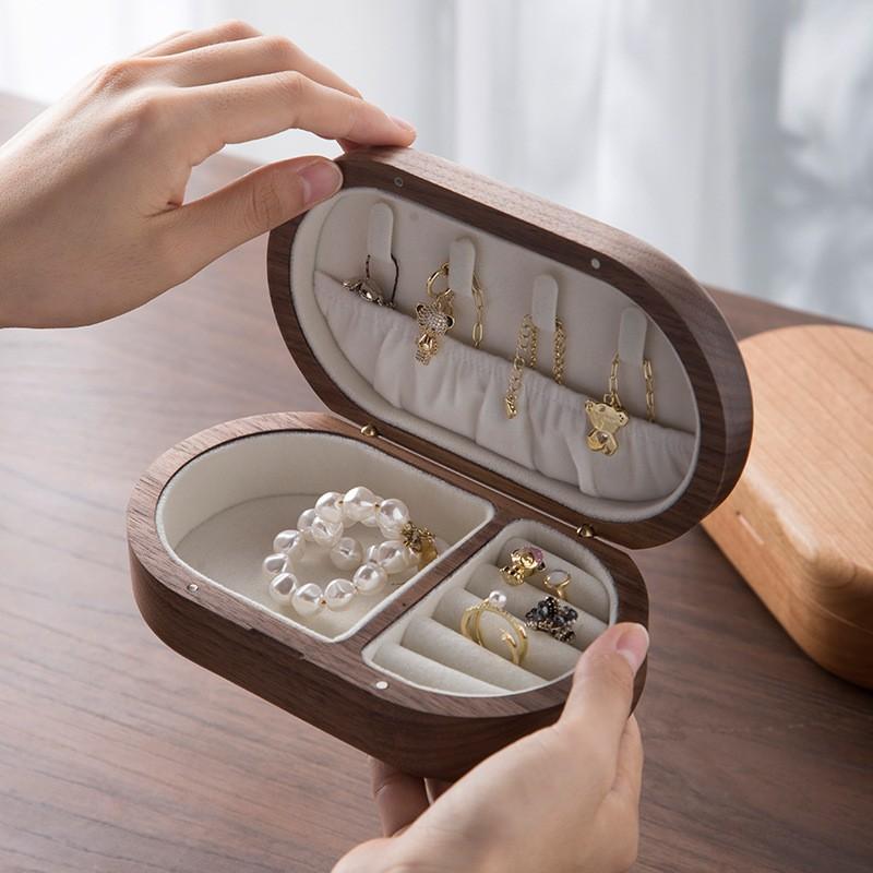 収納ケース ミニ ブラック ウォールナット 無垢材 ジュエリーボックス 収納 箱 木製 蓋つき シンプル レトロ ナチュラル