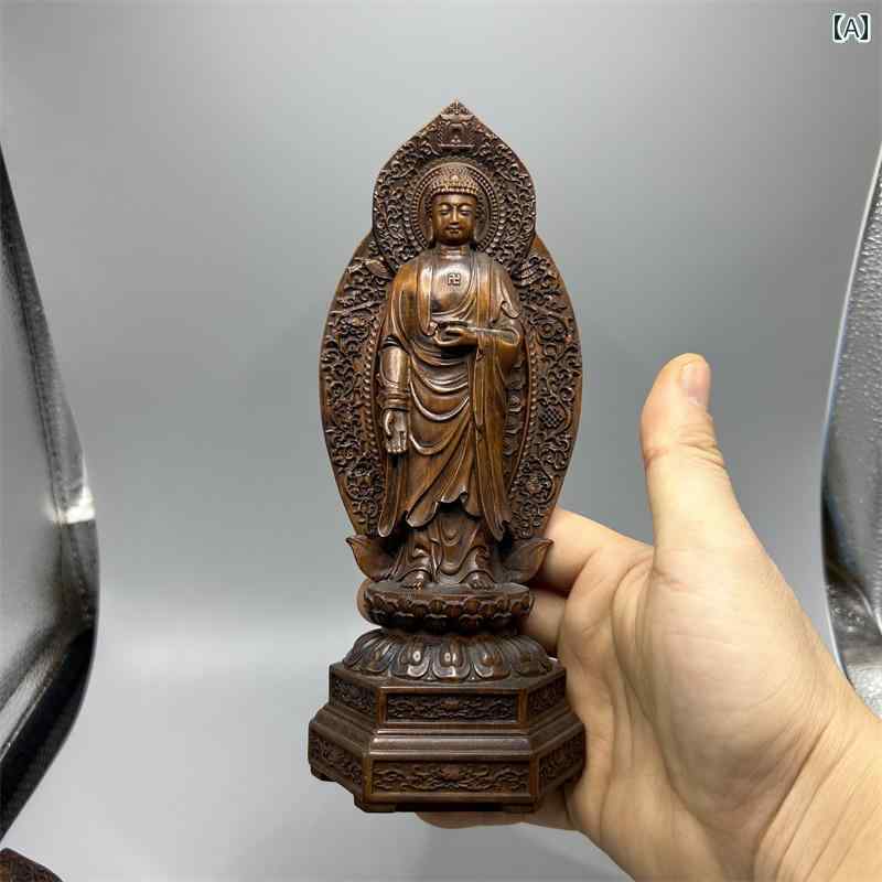 観音菩薩 置物 木製 仏具 神具 インテリア ディスプレイ レトロ 小物 アート 縁起物 彫刻 菩薩 仏像 仏陀 チャイナ風