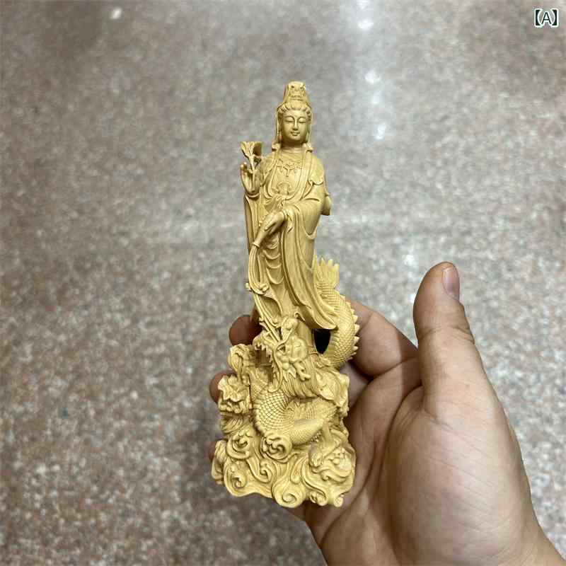 観音菩薩 置物 木製 仏具 神具 インテリア ディスプレイ レトロ 小物 アート 縁起物 彫刻 菩薩 仏像 仏陀 チャイナ風